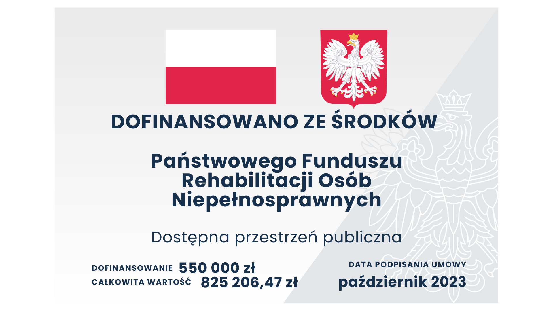 DOFINANSOWANO ZE ŚRODKÓW Państwowego Funduszu Rehabilitacji Osób Niepełnosprawnych Dostępna przestrzeń publicznej